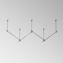 Готовая конструкция прямая 4м двухуровневая на жестких подвесах Long H804 мм без светильников и блока питания, черный - Maytoni