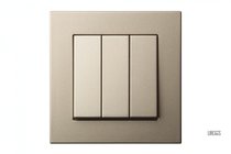 Розетки и выключатели: Выключатель 3-клавишный, шампань, Classic - Kanlux