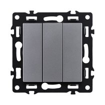 Трехклавишный выключатель 10А/250В Серый Kollinger Asthetik AS-710GY - Kollinger