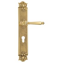 Дверная ручка Venezia Pellestrina CYL на планке PL97 полированная латунь - Venezia Collezione