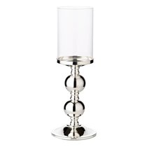 Подсвечник для интерьерной свечи Edzard Бамбук d13хh35,5 см для свечи 8 см, посеребрение, стекло - Edzard