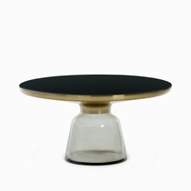 Кофейный столик Vaso Glass 1 диаметр 75, цвет серый/черный - Cosmo