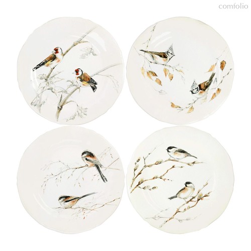 Набор тарелок закусочных Gien Лесные птицы 23 см, 4 шт, фаянс - Gien