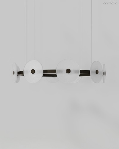 Черная круглая люстра Милфорд, цвет черный - Louvre Home