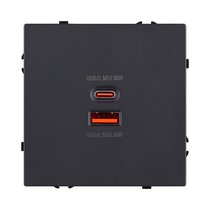 Розетка USB A+C 65W, черный матовый Kollinger Eclipse EC-024BK - Kollinger