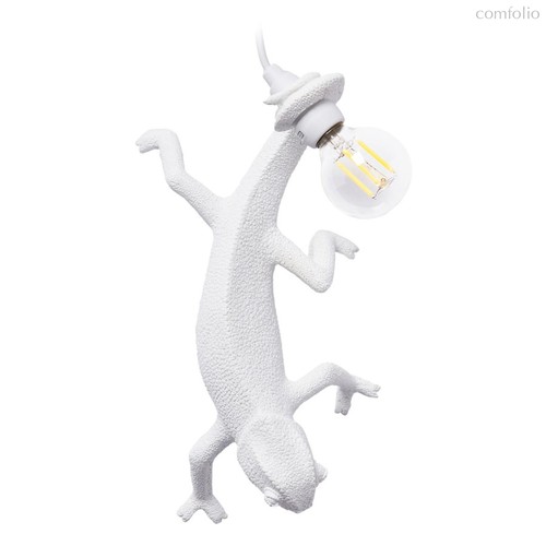 Настольная лампа Seletti Хамелеон спускается вниз USB 21,5x11 h10 см, смола, белая - Seletti