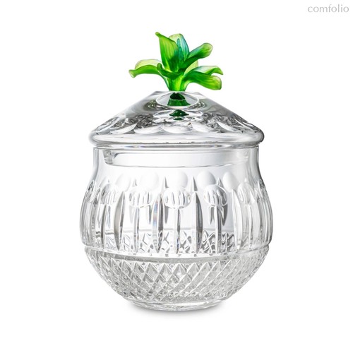 Банка для печенья Decor de table Париж Камелия 15х21,5 см, хрусталь, цветок зеленый - Decor De Table