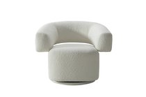 Кресло поворотное Лугано (Lugano) букле белое 90x76x68см - Garda Decor