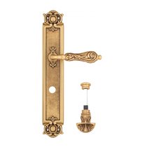 Дверная ручка Venezia Monte Cristo WC-4 на планке PL97 французское золото + коричневый - Venezia Collezione