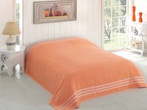 Простыня махровая "KARNA" PETEK 160x220 см, цвет абрикосовый - Bilge Tekstil