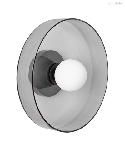 Настенный светильник Кассель с дымчатым стеклом – Ø 35 см, цвет светло-серый - Louvre Home