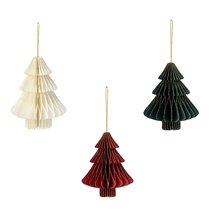 Набор новогодних украшений из бумаги Огни в лесу из коллекции New Year Essential, 3шт. - Tkano