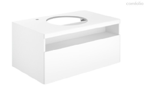 32864970100 STAGELINE Тумба под умывальник 800x550x490mm,1 ящик,oтверстие под смеситель слева,с освещением,pозеткa и USB,пластиковый сифон,цв.vulkanit - Keuco