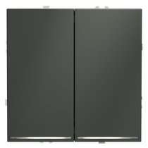 Выключатель встраиваемый VOLTUM S70 двухклавишный с подсветкой 10А, (титан) - Voltum