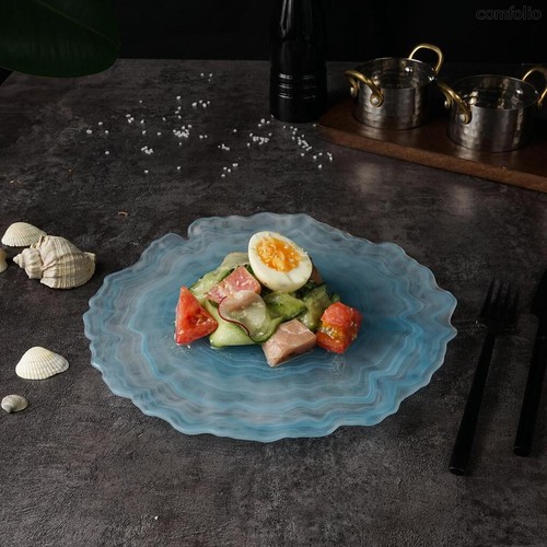 Тарелка d 27 см h2 см Blue Sunset матовое стекло P.L. Proff Cuisine - P.L. Proff Cuisine