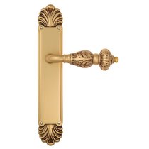 Дверная ручка Venezia Lucrecia на планке PL87 французское золото + коричневый - Venezia Collezione