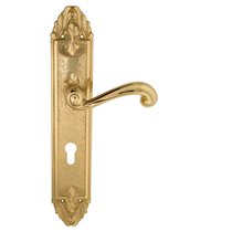 Дверная ручка Venezia Carnevale CYL на планке PL90 полированная латунь - Venezia Collezione