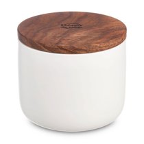 Банка для хранения Décor de table Home 350 мл, керамика, дерево, белая - Decor De Table