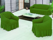 Набор чехлов для дивана "EVERY" 3+1+1, цвет зеленый - Bulsan