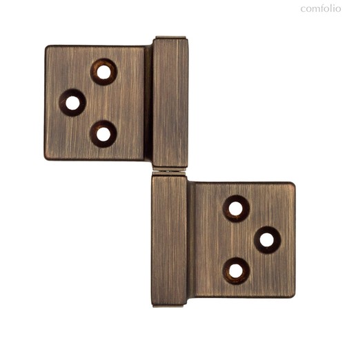 143GO032D_Q Петля накладная без врезки ALDEGHI 32x35 матовая бронза ЛЕВАЯ - Aldeghi Luigi