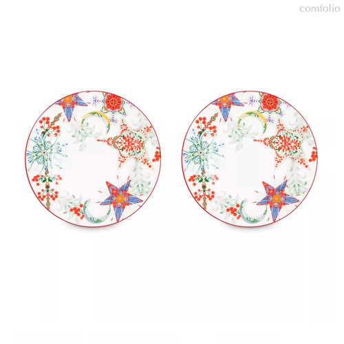 Набор тарелок десертных Mix&Match Home Счастливая Звезда 20,5 см, 2 шт, фарфор - Mix&Match