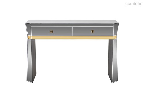 Консоль 2 ящика с золотистой отделкой 120x42x79см - Garda Decor