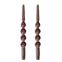 Набор из двух свечей коричневого цвета из коллекции Essential, 35 см - Tkano