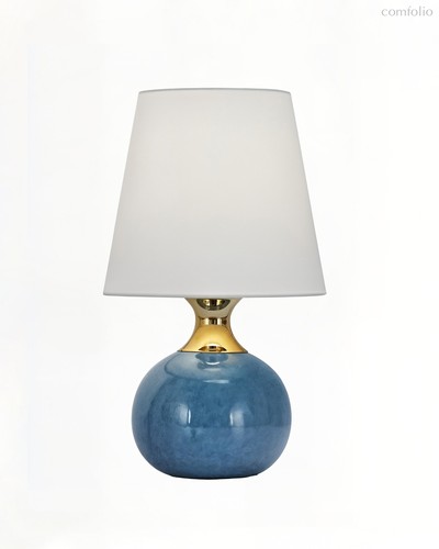 Настольная лампа Бенсон с синим керамическим основанием, цвет синий - Louvre Home