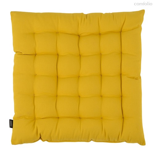 Подушка на стул из хлопка горчичного цвета из коллекции Prairie, 40х40 см - Tkano