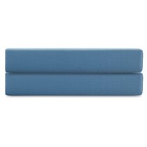 Простыня на резинке из премиального сатина джинсово-синего цвета из коллекции Essential, 160х200х30 - Tkano