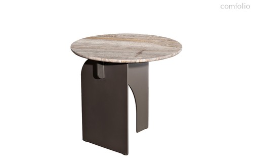 Стол журнальный Арка (Arco) травертин d55x50см круглый - Garda Decor