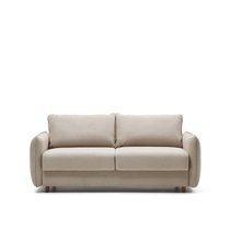 Carlota 2-местный диван-кровать из синели бежевого цвета 140 см - La Forma