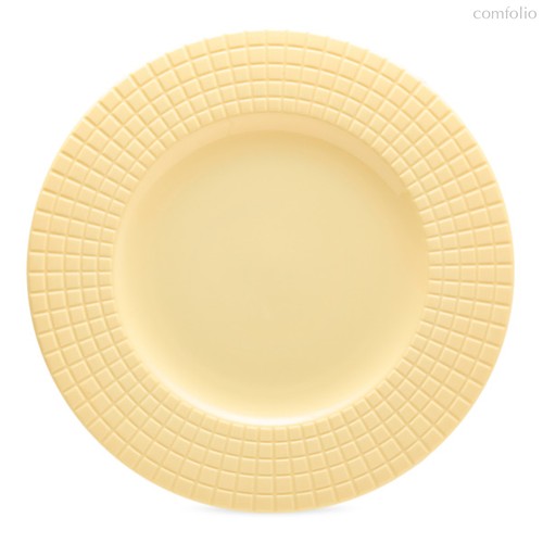 Тарелка обеденная Decor de table Луч 27 см, рельеф, фарфор, желтая - Decor De Table