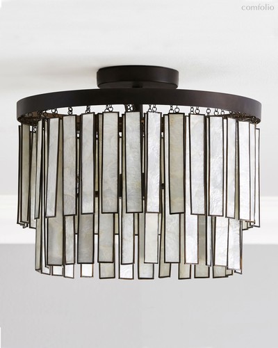 Потолочный светильник Авиано с подвесами из перламутра, цвет черный - Louvre Home