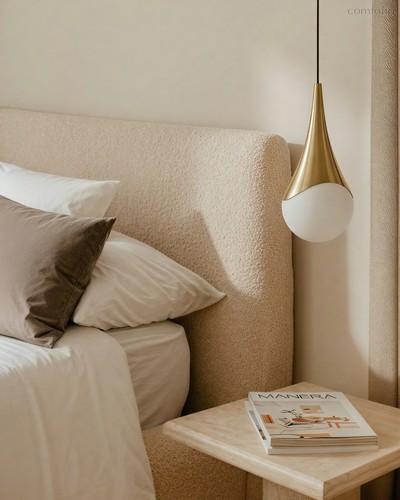 Золотой подвесной светильник Алто, цвет белый - Louvre Home