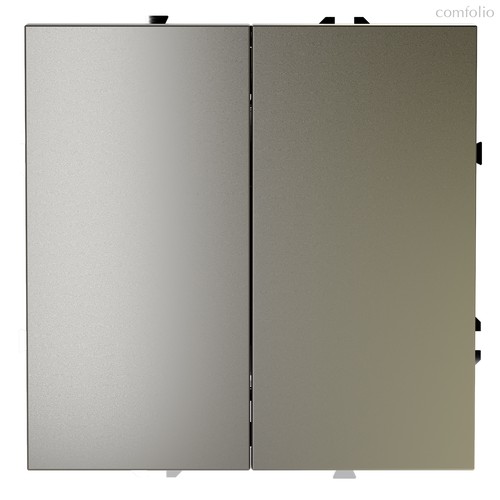 Перекрестный переключатель встраиваемый VOLTUM S70 двухклавишный 10А, шелк - Voltum