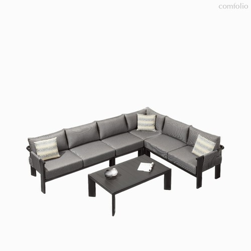 Комплект уличной мебели Shadow Corner, цвет серый/черный - Cosmo