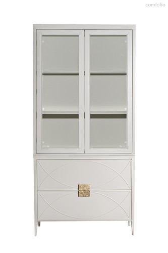 Шкаф-витрина 2 стеклянных фасада с комодом с 2-мя ящиками - Garda Decor