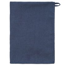Набор из двух вафельных полотенец изо льна темно-синего цвета из коллекции Essential, 50х70 см - Tkano