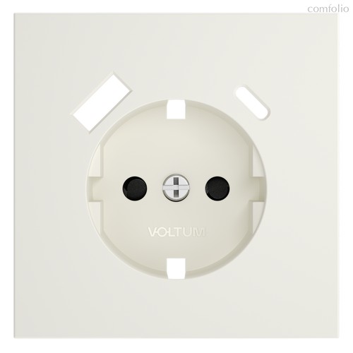 Накладка для розетки с заземлением и защитными шторками, с USB A+C, S70 хлопок - Voltum