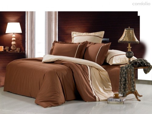 Комплект постельного белья OD-13, цвет шоколадный, Семейный - Valtery
