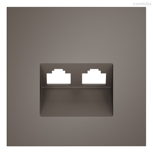 Накладка для розетки компьютерной двойной RJ45+RJ45 кат.6, S70 капучино - Voltum