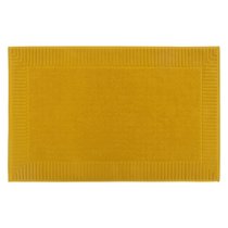 Коврик для ванной с фактурным бортиком цвета охры из коллекции Essential, 50х80 см - Tkano