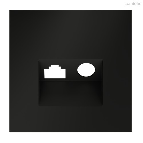 Накладка для розетки TV+RJ45 кат. 6, S70 черный матовый - Voltum