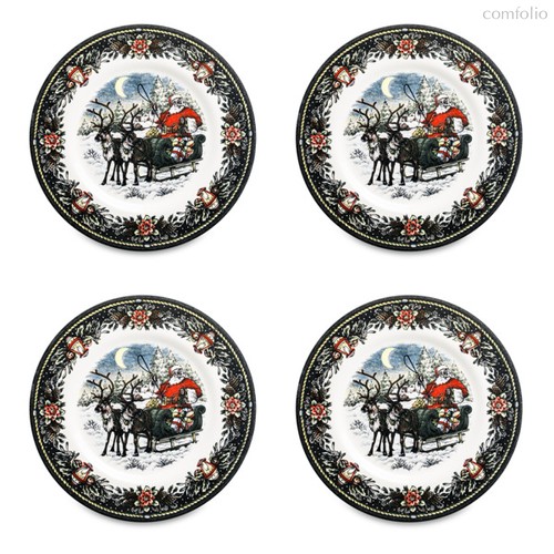 Набор тарелок закусочных Royal Stafford Сани Деда Мороза 21 см, 4 шт, фаянс - Royal Stafford