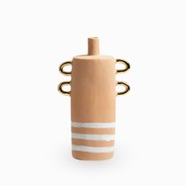 Ваза Chino высота 30, цвет белый/коричневый - Cosmo