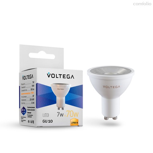 Светодиодная лампа MR16 7Вт 2700K GU10 38° - Voltega