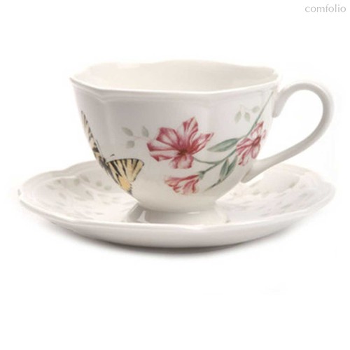 Чашка чайная с блюдцем Lenox "Бабочки на лугу.Бабочка-Парус" 240мл - Lenox