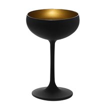 Бокал для шампанского d=95 h=147мм, 23 cl., стекло, цвет черный, Olympic, цвет золотой/черный - Stolzle