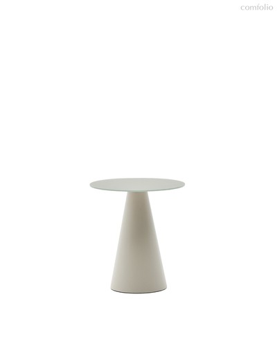 Журнальный столик Wilshire из матового стекла и стали матово-серый Ø50 см - La Forma
